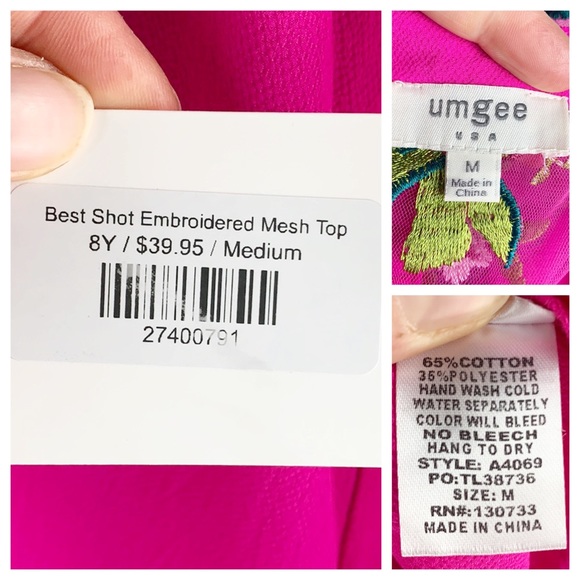Umgee Best Shot Embroidered Mesh Top - Picture 8 of 8